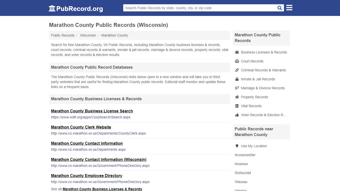 Marathon County Public Records (Wisconsin)